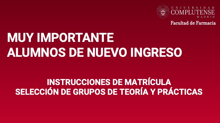 Selección de grupos de teoría y prácticas - Estudiantes de Nuevo Ingreso