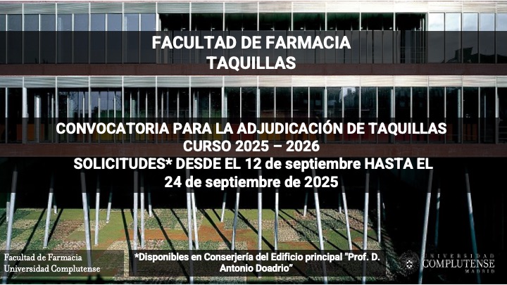 CONVOCATORIA PARA LA ADJUDICACIÓN DE TAQUILLAS CURSO 2025 – 2026